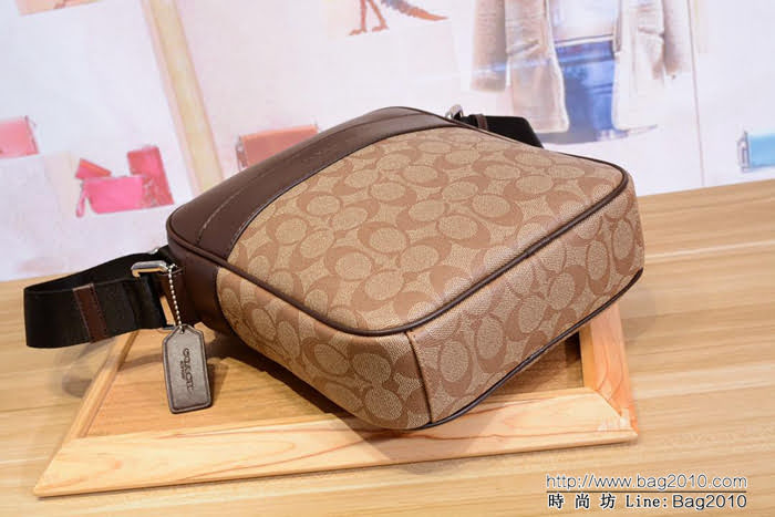 COACH蔻馳 原單質量 頭層牛皮 斜挎男包 71764  Chz1561